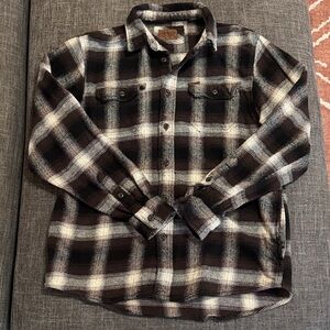 Orvis Men’s Heavyweight Plaid Flannel Shirt Jacket | Button Up w/ Chest Pockets